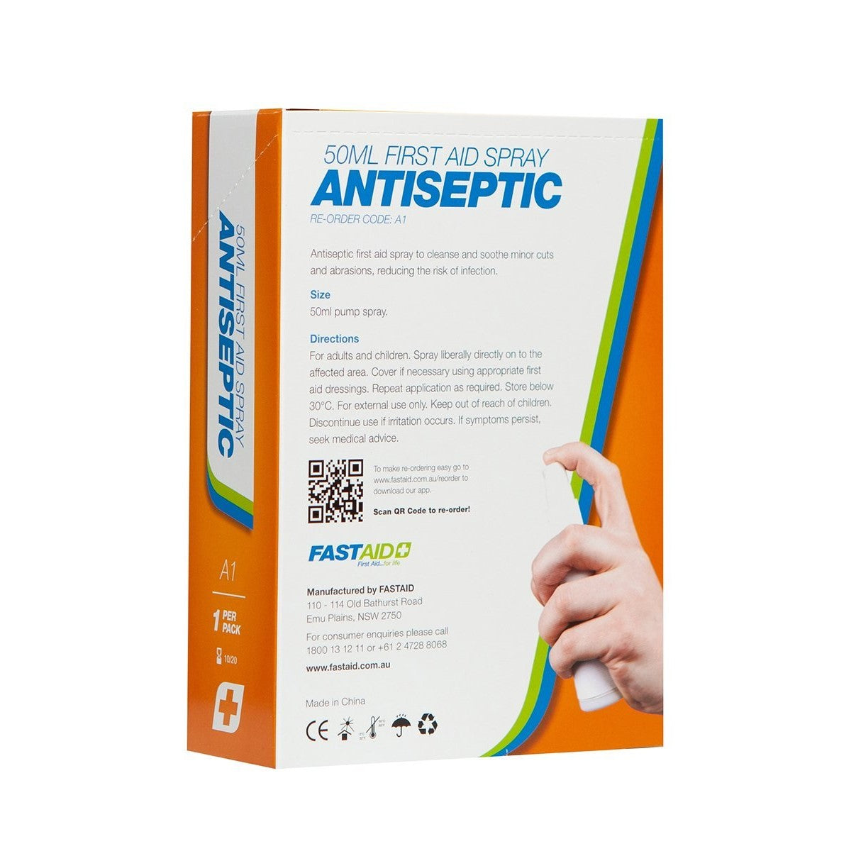 FastAid A1 Antiseptic First Aid Spray 50ml