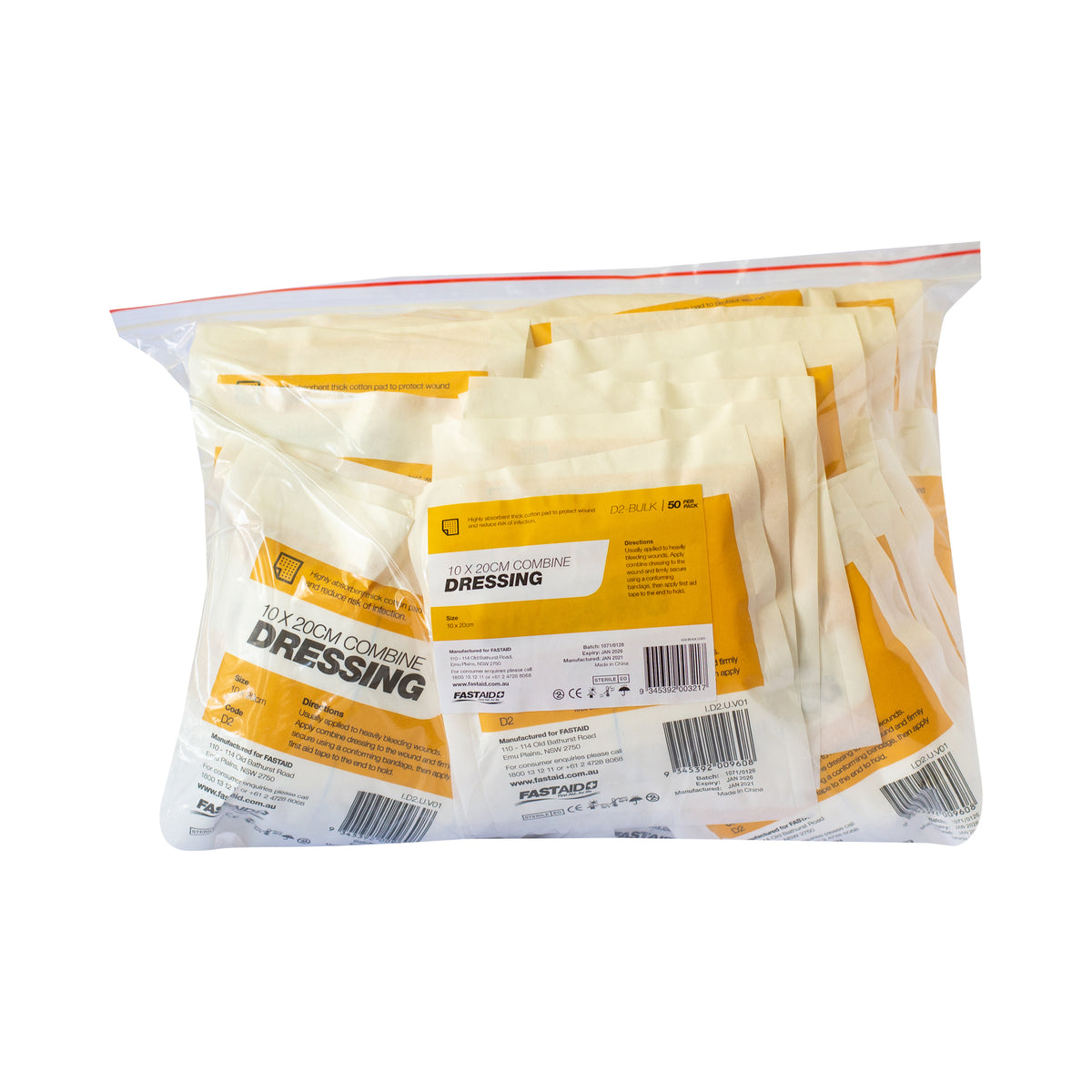 FastAid Combine Dressing 10 x 20cm 50pk