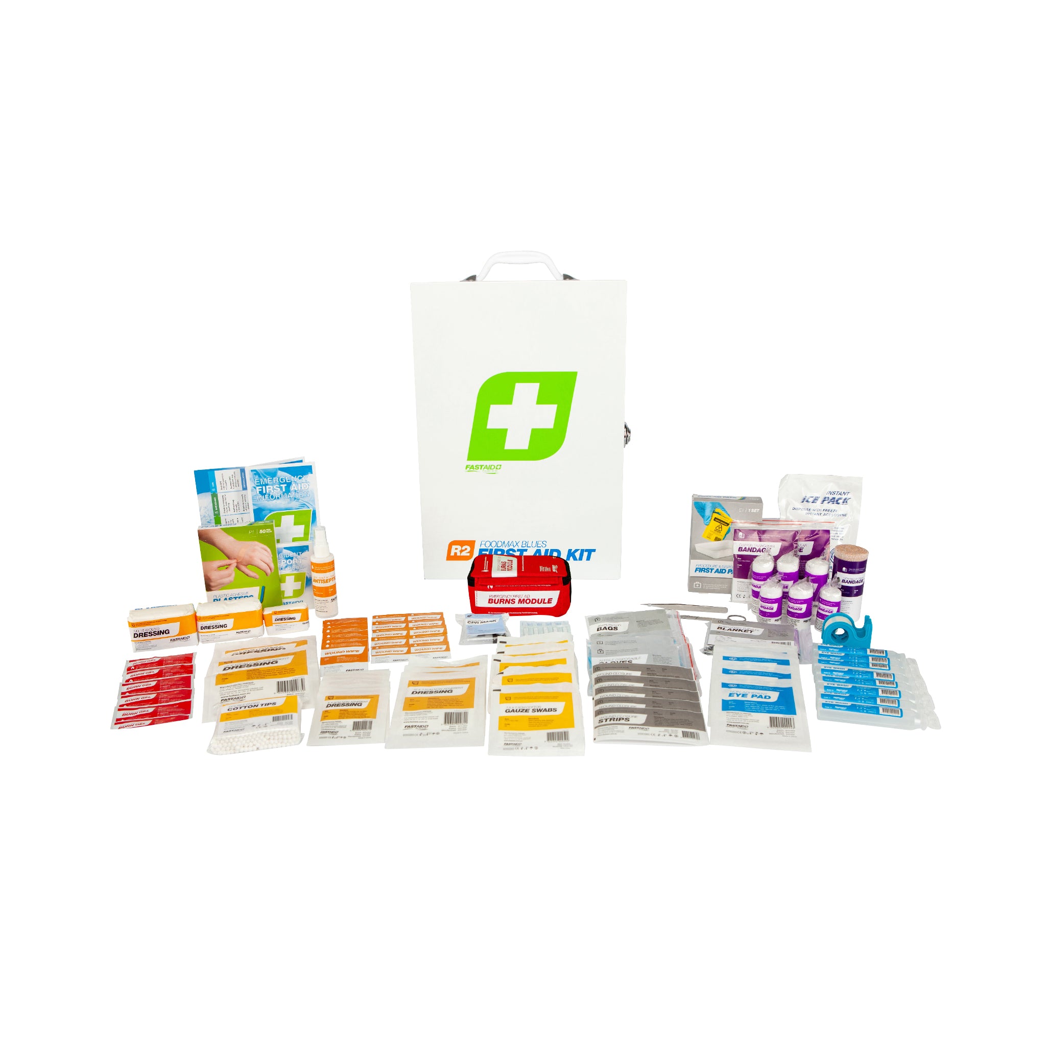 FastAid R2 Foodmax Blues™ Metal Cabinet First Aid Kit