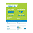 FastAid Emergency First Aid Contact List 600 x 400mm