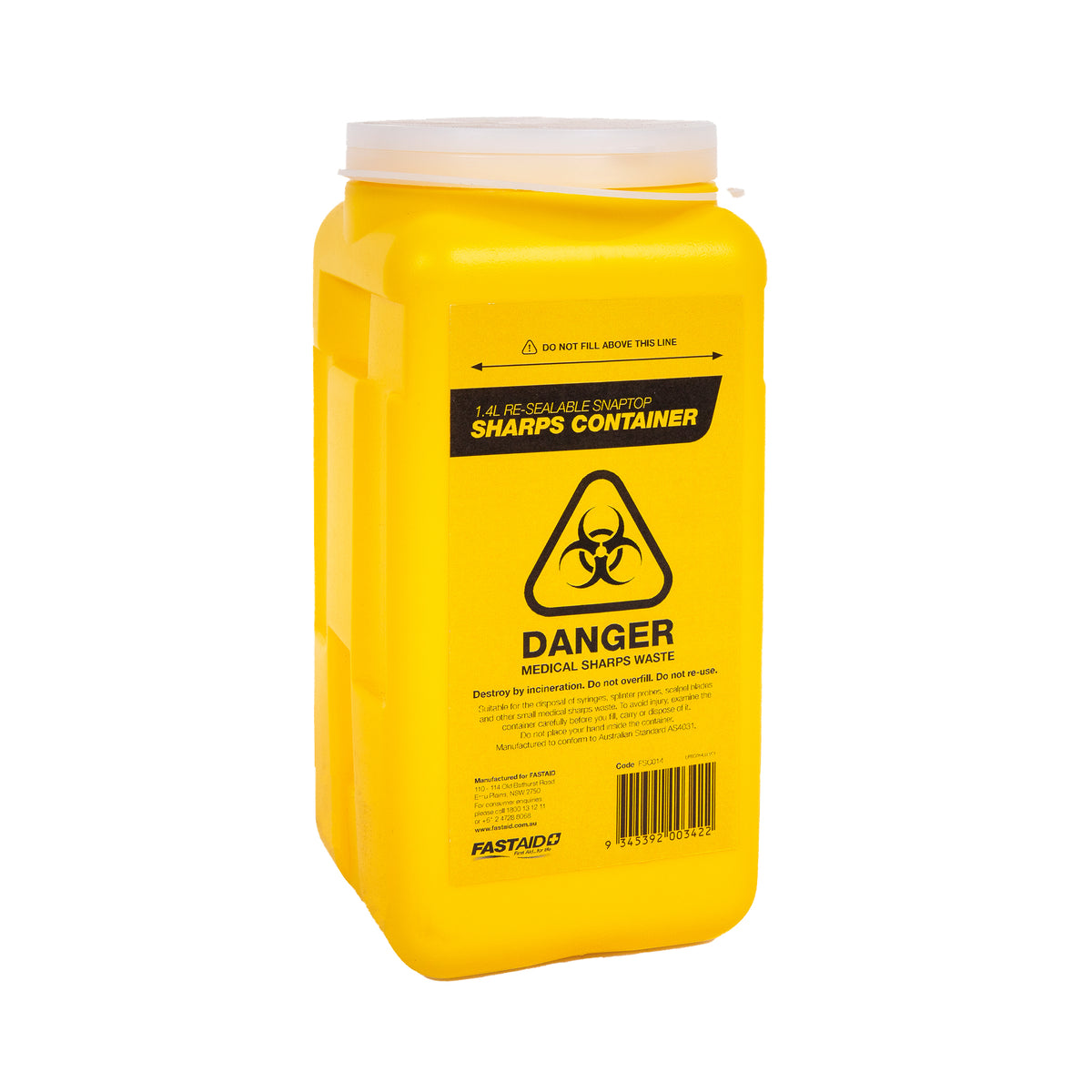FastAid 1.4L Sharps Container