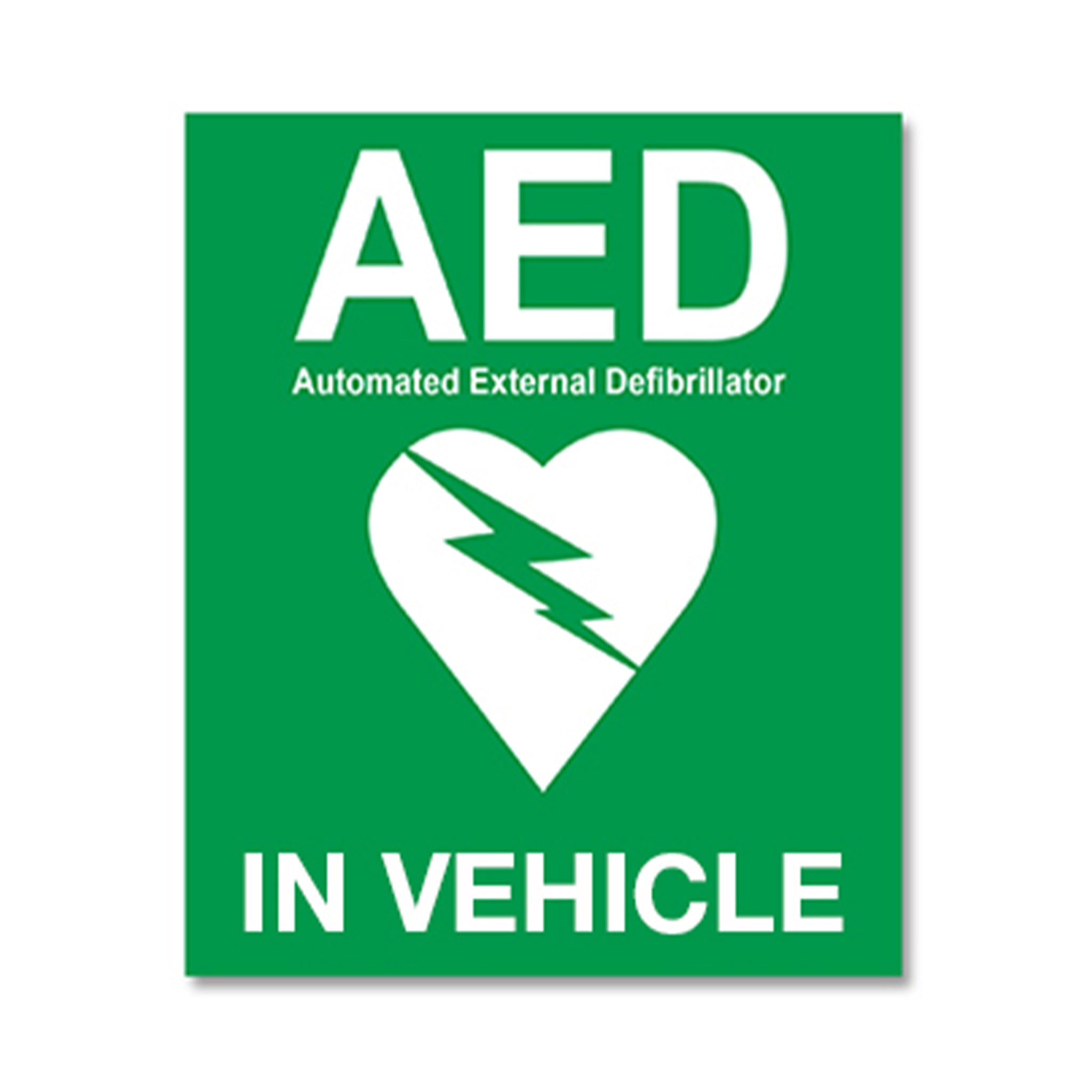 FastAid Defibrillator In Vehicle Sticker 100 x 120mm