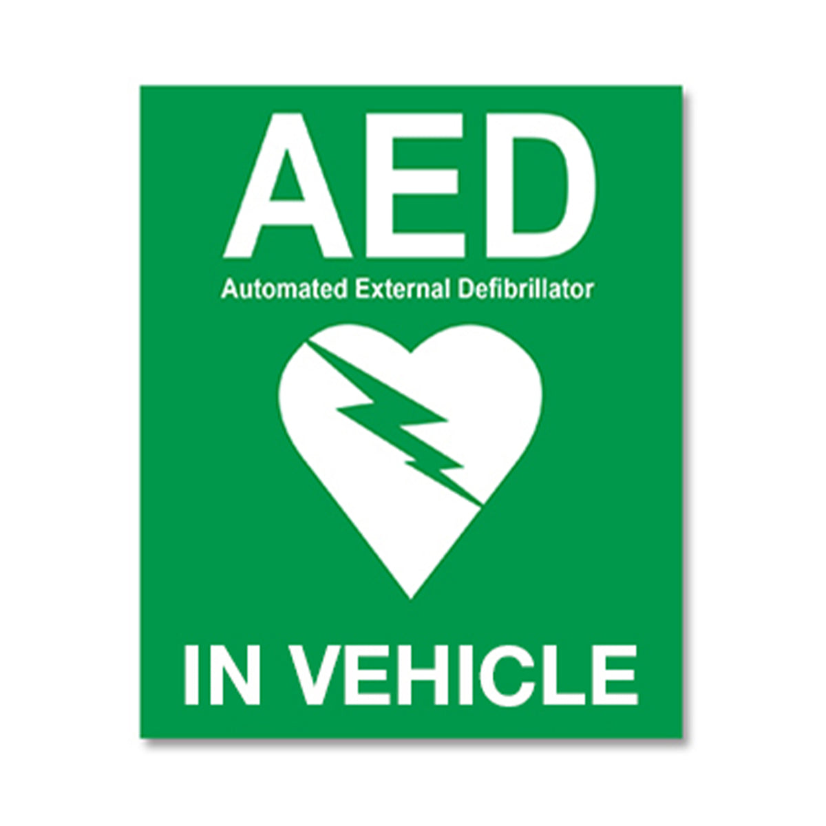 FastAid Defibrillator In Vehicle Sticker 100 x 120mm