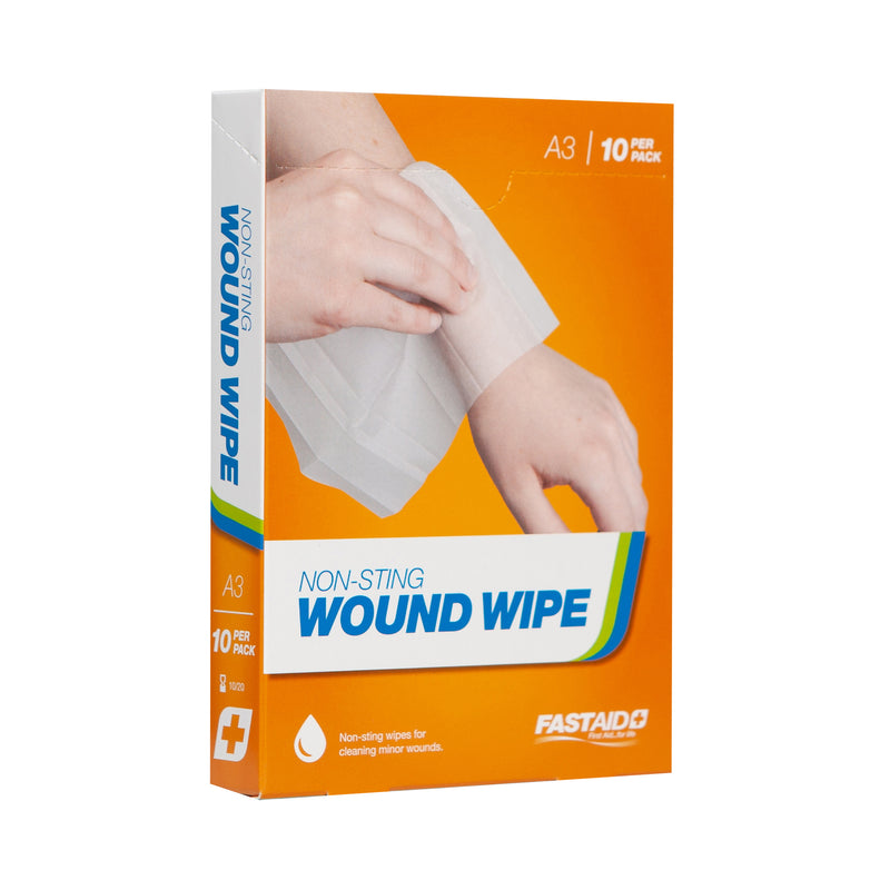 FastAid A3 Non-Sting Wound Wipe 10pk