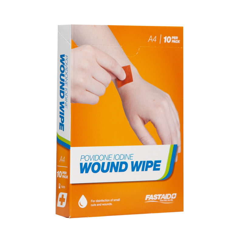 FastAid A4 Wound Wipe Povidone Iodine Swab 10pk