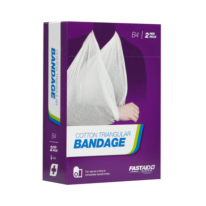 FastAid B4 Triangular Bandage Cotton 2pk