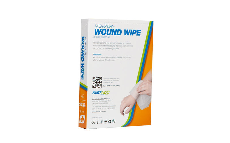 A3, Wound Wipe, Non-sting Wipe, 10pk