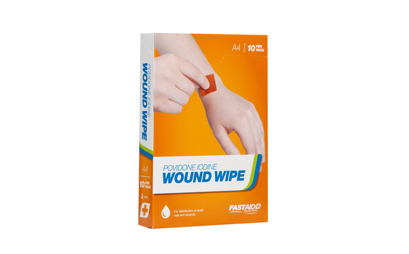 A4, Wound Wipe, Povidone Iodine Swab, 10pk