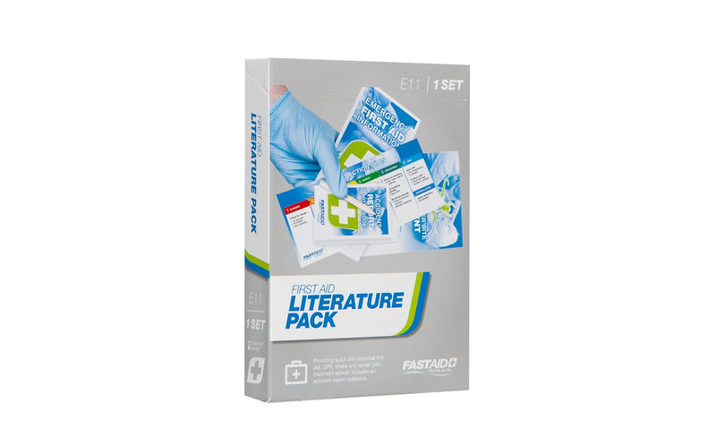E11, First Aid Literature Pack, First Aid Booklet, CPR Guide, Snake and Spider Bite Guide and Accident Report Notebook Set