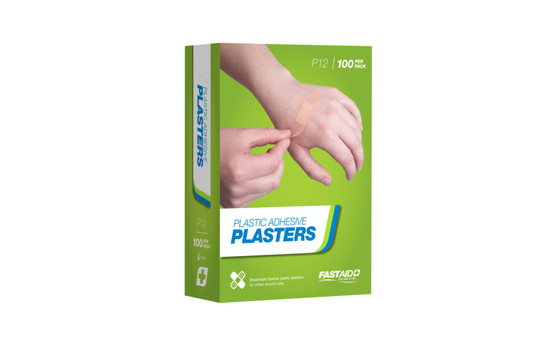 P12, Adhesive Plasters, Plastic, 72 x 19mm, 100pk