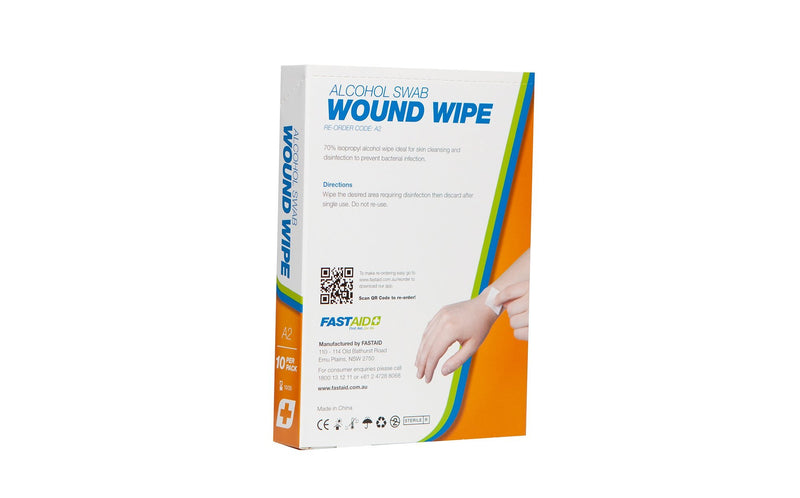 A2, Wound Wipe, Alcohol Swab, 10pk