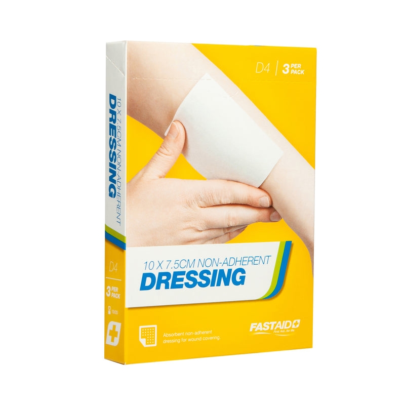 FastAid D4 Non-Adherent Dressing 10 x 7.5cm 3pk