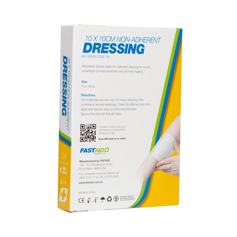 FastAid D5 Non-Adherent Dressing 10 x 10 1pk