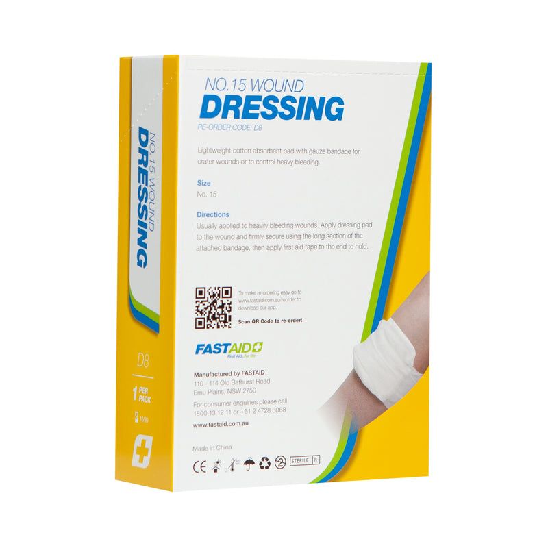 FastAid D8 Wound Dressing 15 x 20cm 1pk