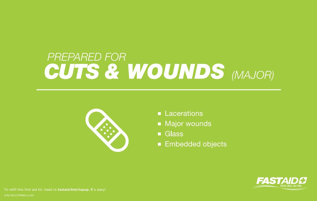 FastAid Replacement Cuts & Wounds (Major) Module For R2 Tradies Modular Kit