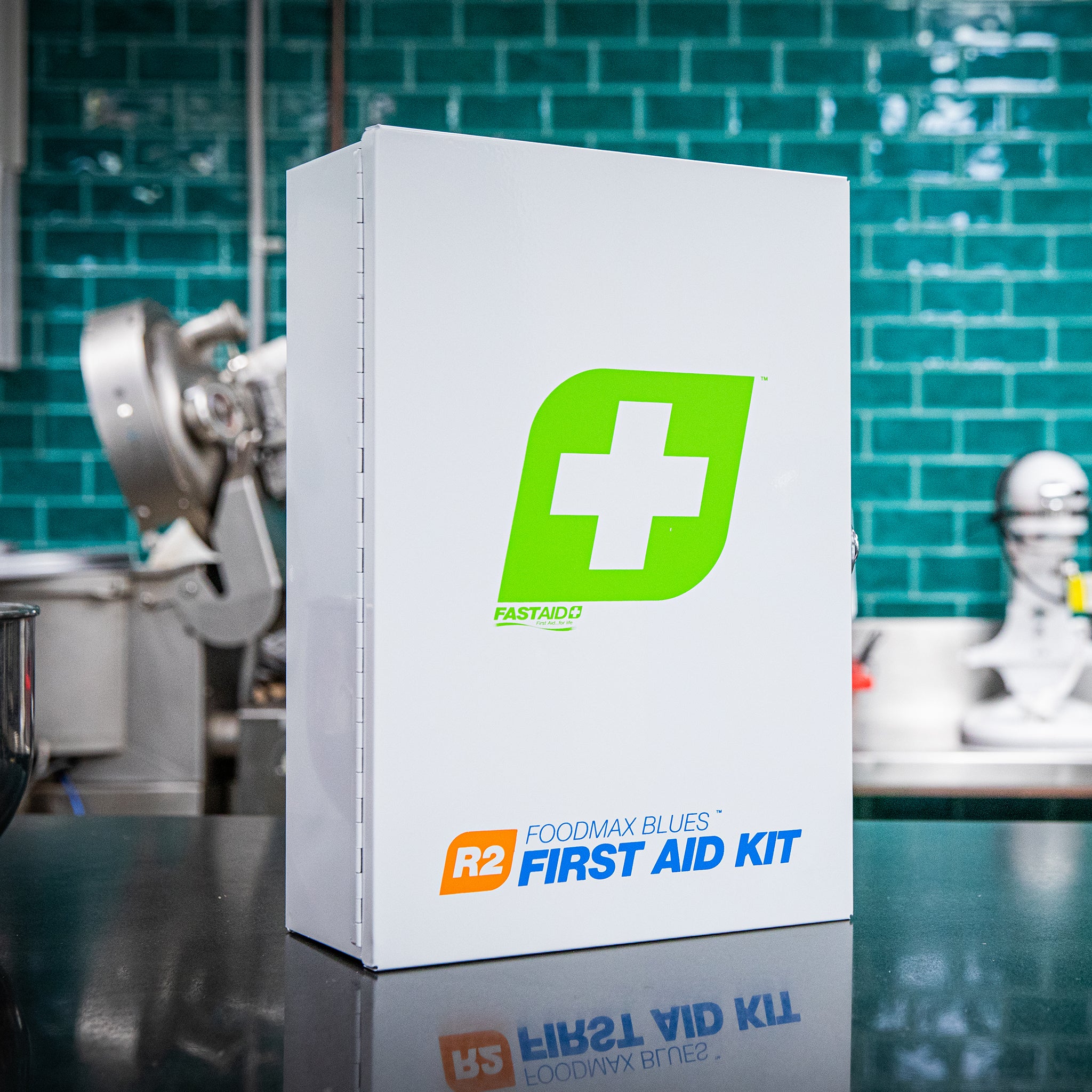 FastAid R2 Foodmax Blues™ Metal Cabinet First Aid Kit