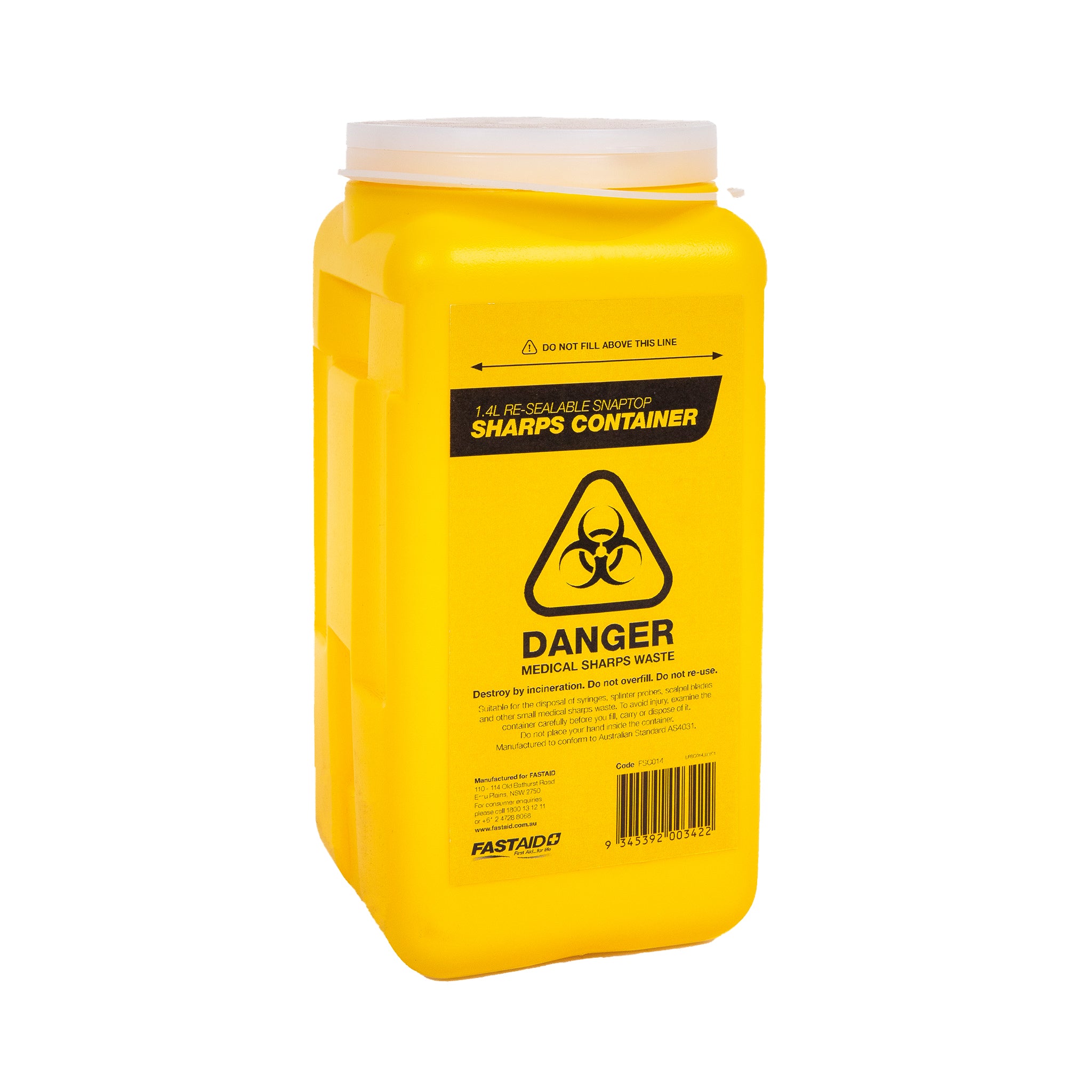 FastAid 1.4L Sharps Container