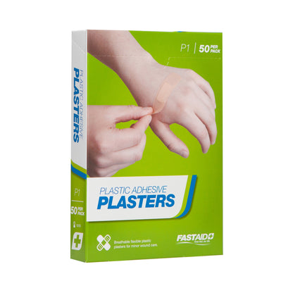 FastAid P1 Adhesive Plasters Plastic 76 x 25mm 50pk