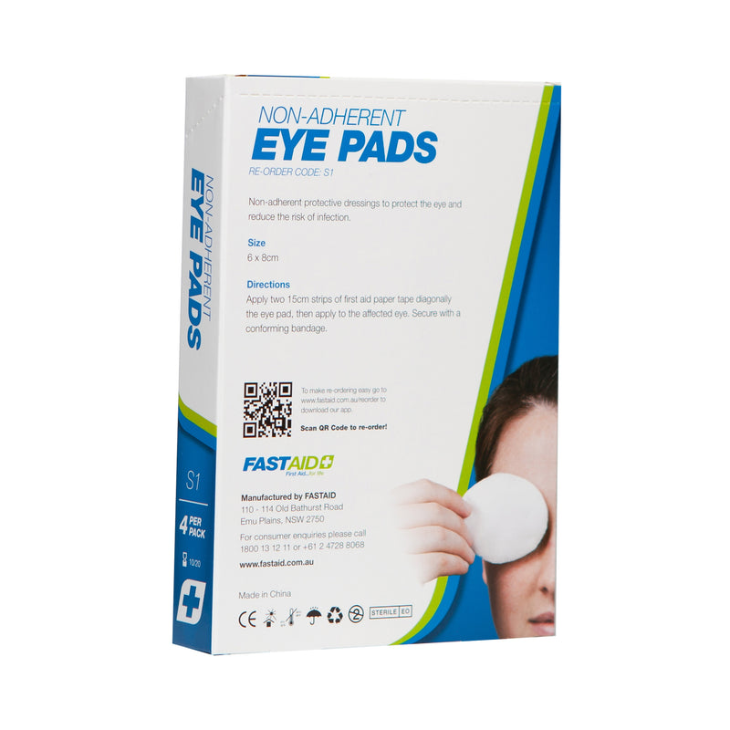 FastAid S1 Non-Adherent Eye Pads 4pk