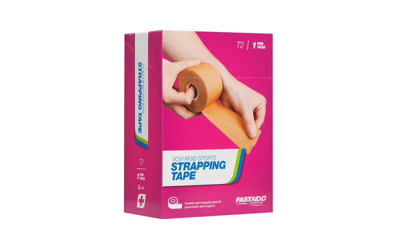 T2, Sports Strapping Tape, Hand Tearable, 5cm x 10m, 1pk